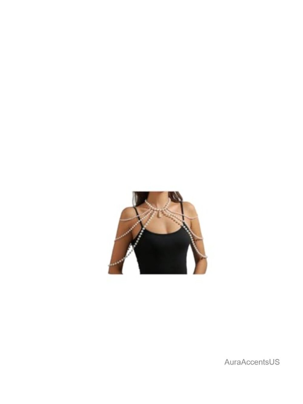 Alloy Pearl Tassel Body Chain Shoulder Necklace Wedding Beach Jewelry